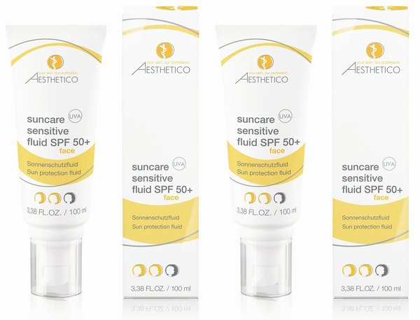 AESTHETICO face suncare sensitive fluid SPF 50+  2x 100 ml