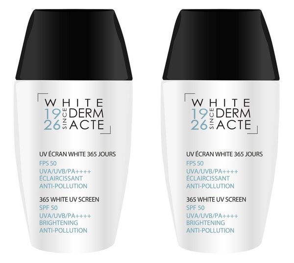 Académie White Derm Acte UV Écran White 365 Jours FPS 50 2 x 30ml
